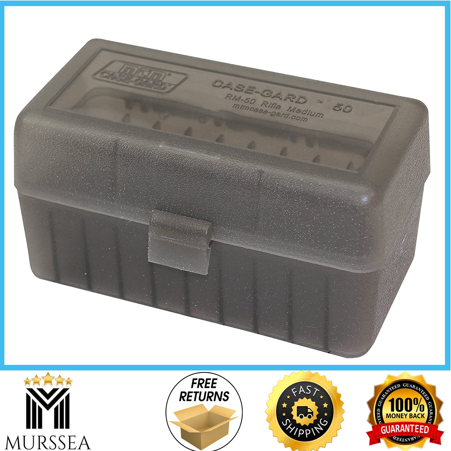 MTM 50 round Flip-Top Rifle Ammo Box 220 Swift 243 308 Win