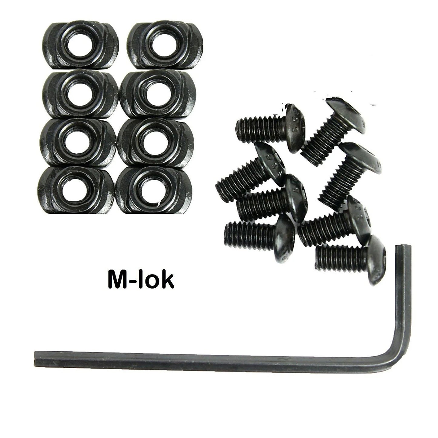 , Black Polymer Rail Sections, Versatile & Lightweight, 4 Set with Camming T-Nuts