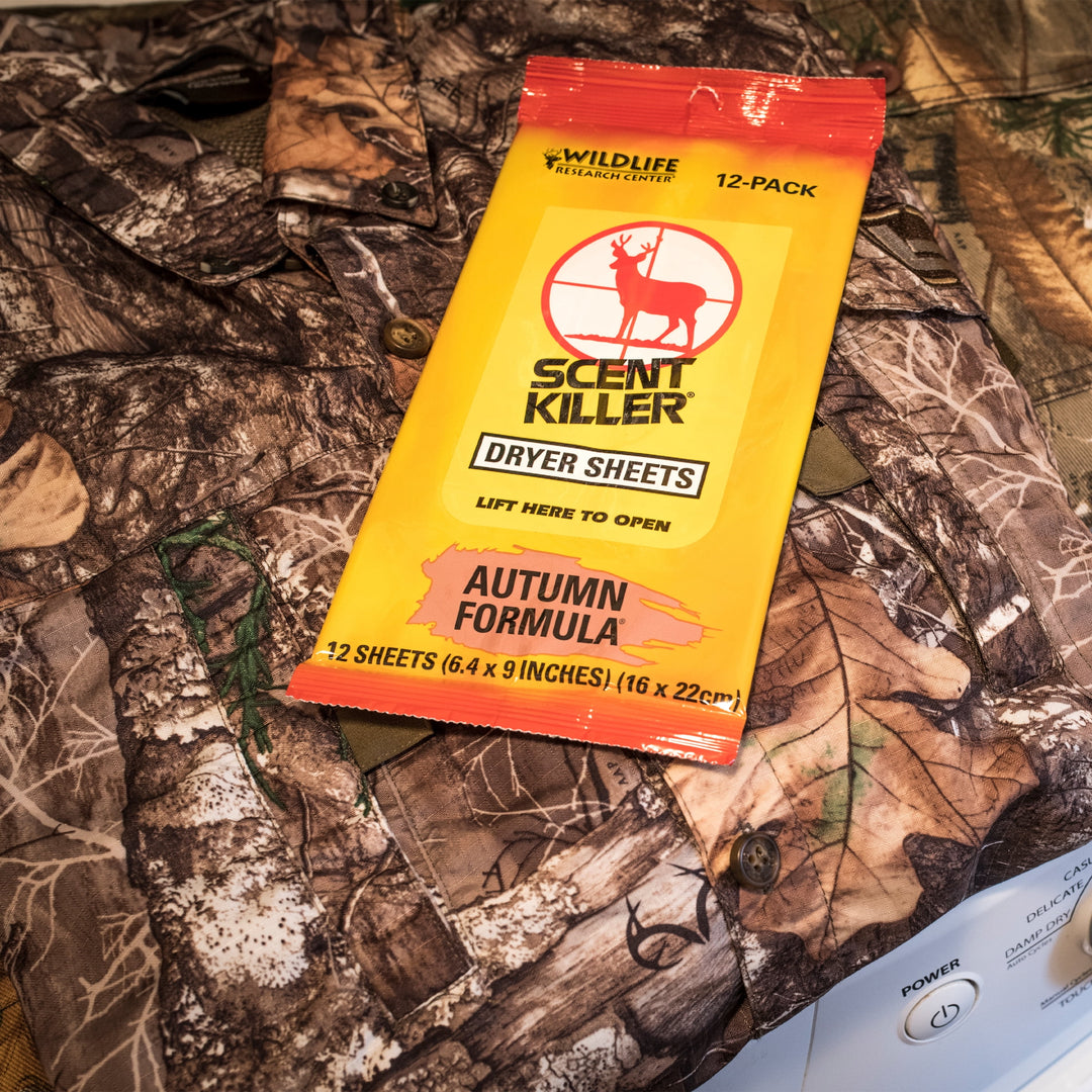 (4 Pack) , Scent Killer Autumn Formula Dryer Sheets, 12 Sheets for Hunting