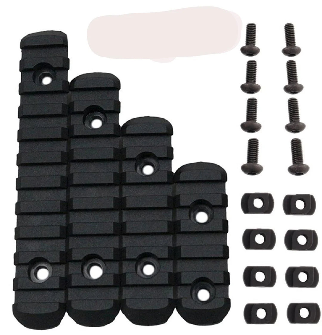 , Black Polymer Rail Sections, Versatile & Lightweight, 4 Set with Camming T-Nuts