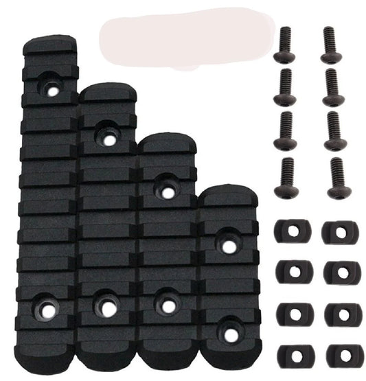 , Black Polymer Rail Sections, Versatile & Lightweight, 4 Set with Camming T-Nuts