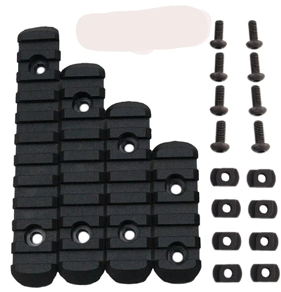 , Black Polymer Rail Sections, Versatile & Lightweight, 4 Set with Camming T-Nuts