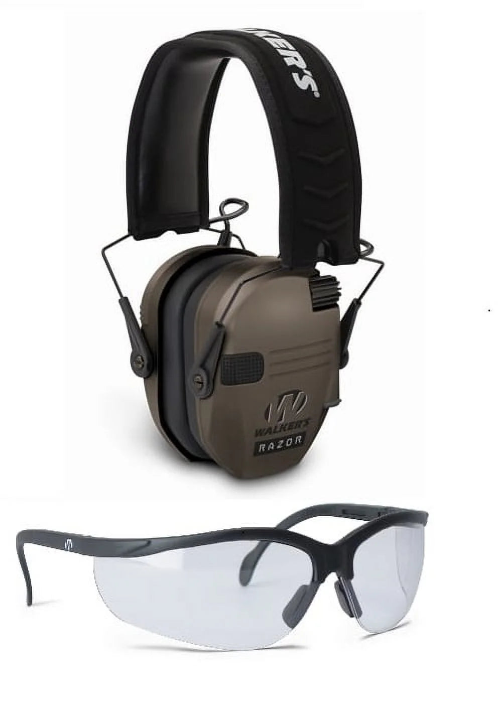 Razor Slim Electronic Hearing Protection Muffs and Glasses Combo