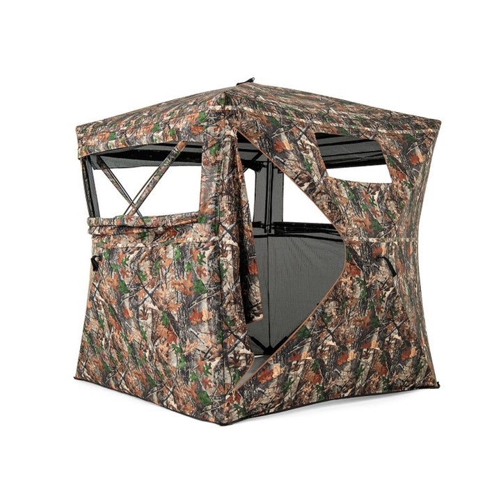 82 Inch Tall Hunting Blind 270° One Way See through Ground Tent for 3-4 People