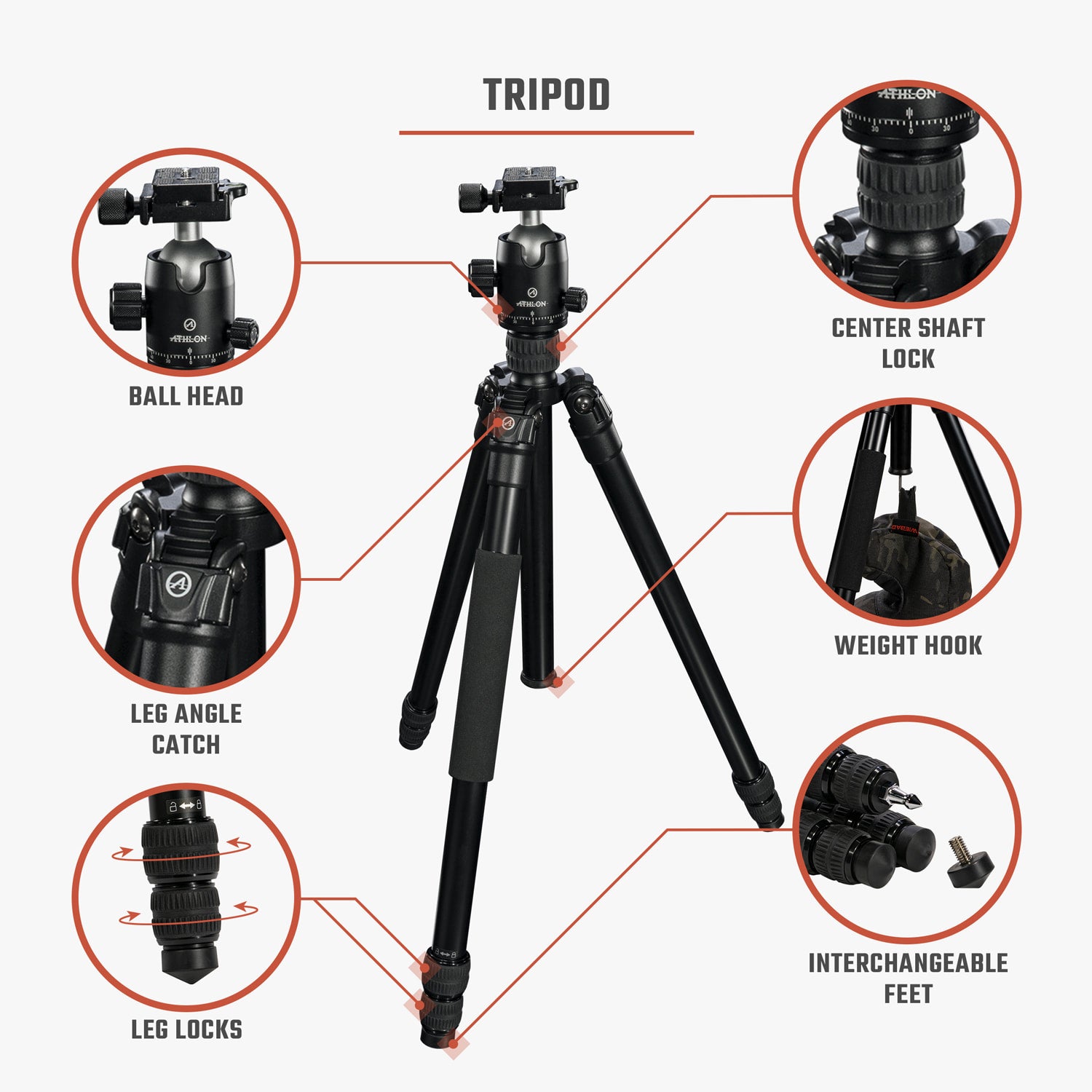 Athlon Midas AL28 Aluminum Tripod 706009