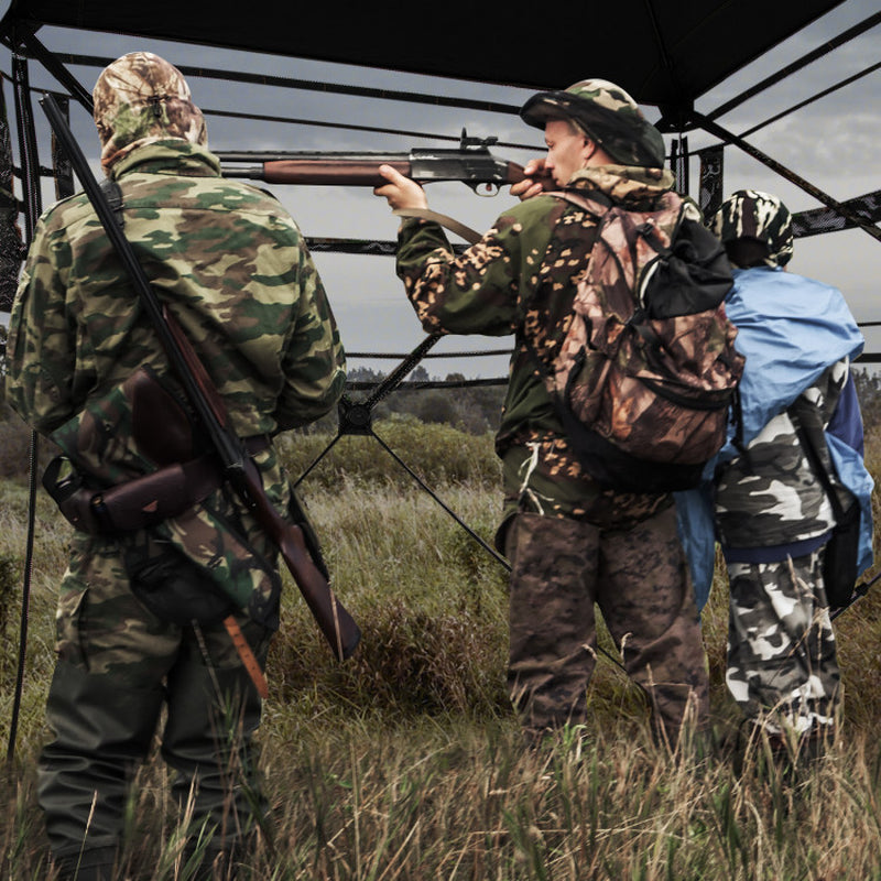 82 Inch Tall Hunting Blind 270° One Way See through Ground Tent for 3-4 People
