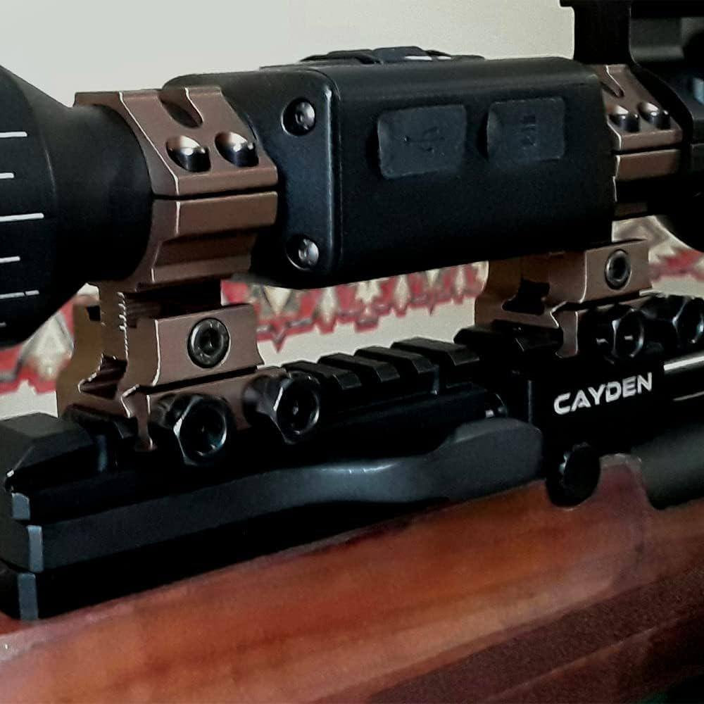 Optics Precision Picatinny Scope Rings, 1 In. 30 Mm Adjustable Height Scope Mount, Brown