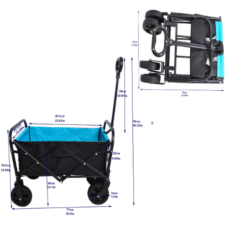 Mini Folding Wagon Garden Cart Shopping Cart Outdoor Camper Wagon Tools Cart