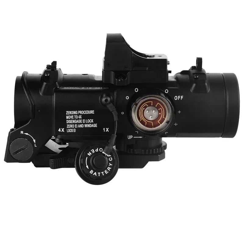 1X-4X Fixed Dual Purpose Scope with Mini Red Dot Scope Red Dot Sight Rifle Scope