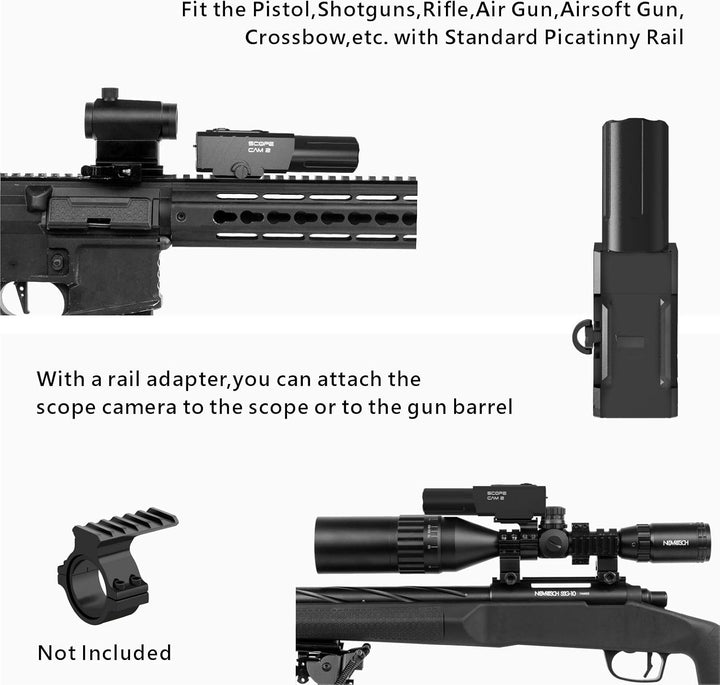 Scope Cam 2 Airsoft Camera 1080P HD Game Video Zoom Action Cam, Wifi Waterproof, Aluminum Body,240Min Video Recording, Instant-On Record Switch-40Mm Lens