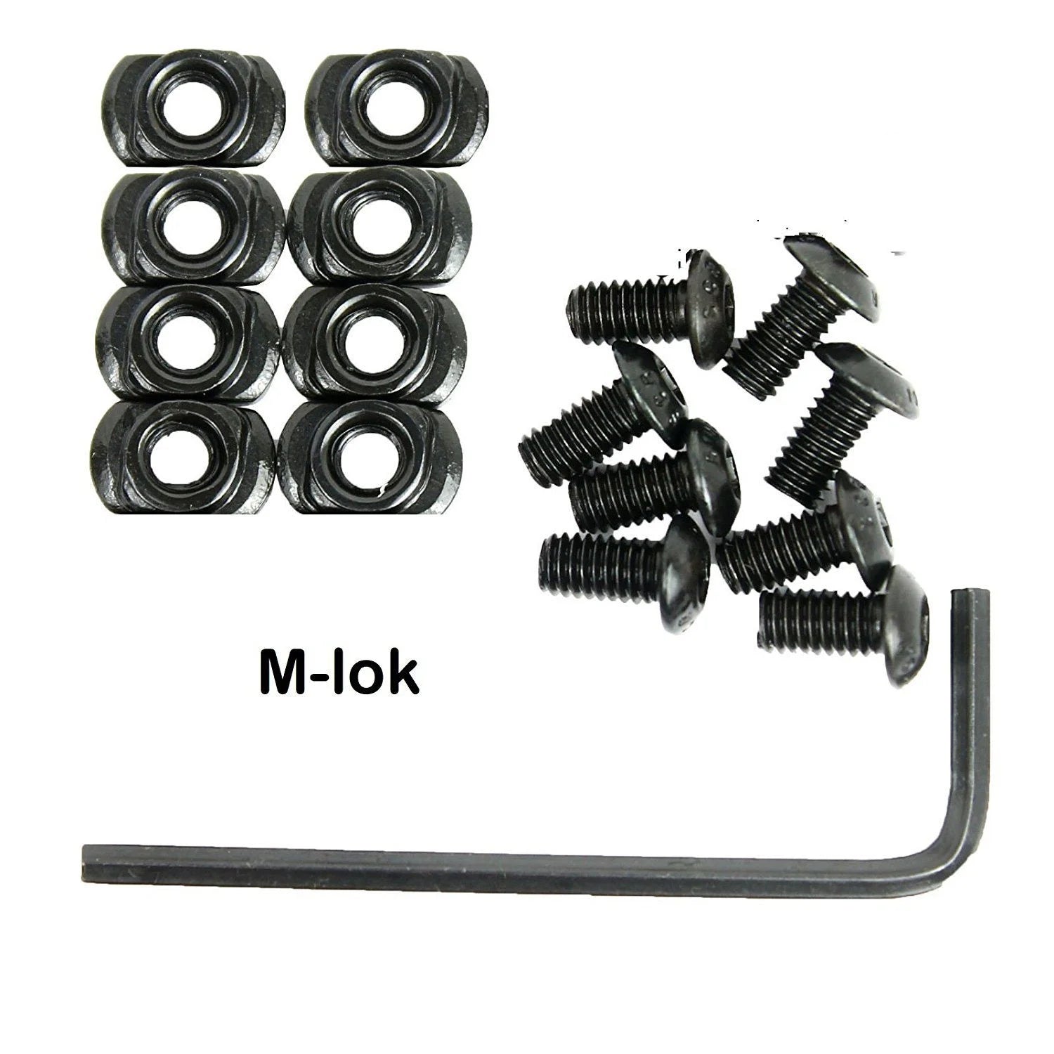 , Black Polymer Rail Sections, Versatile & Lightweight, 4 Set with Camming T-Nuts