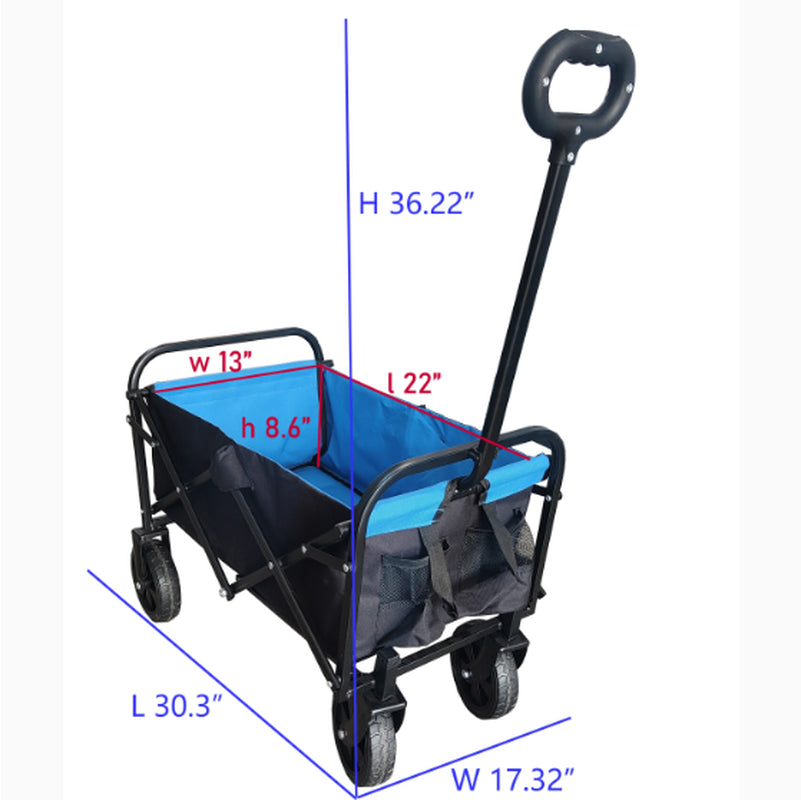 Mini Folding Wagon Garden Cart Shopping Cart Outdoor Camper Wagon Tools Cart