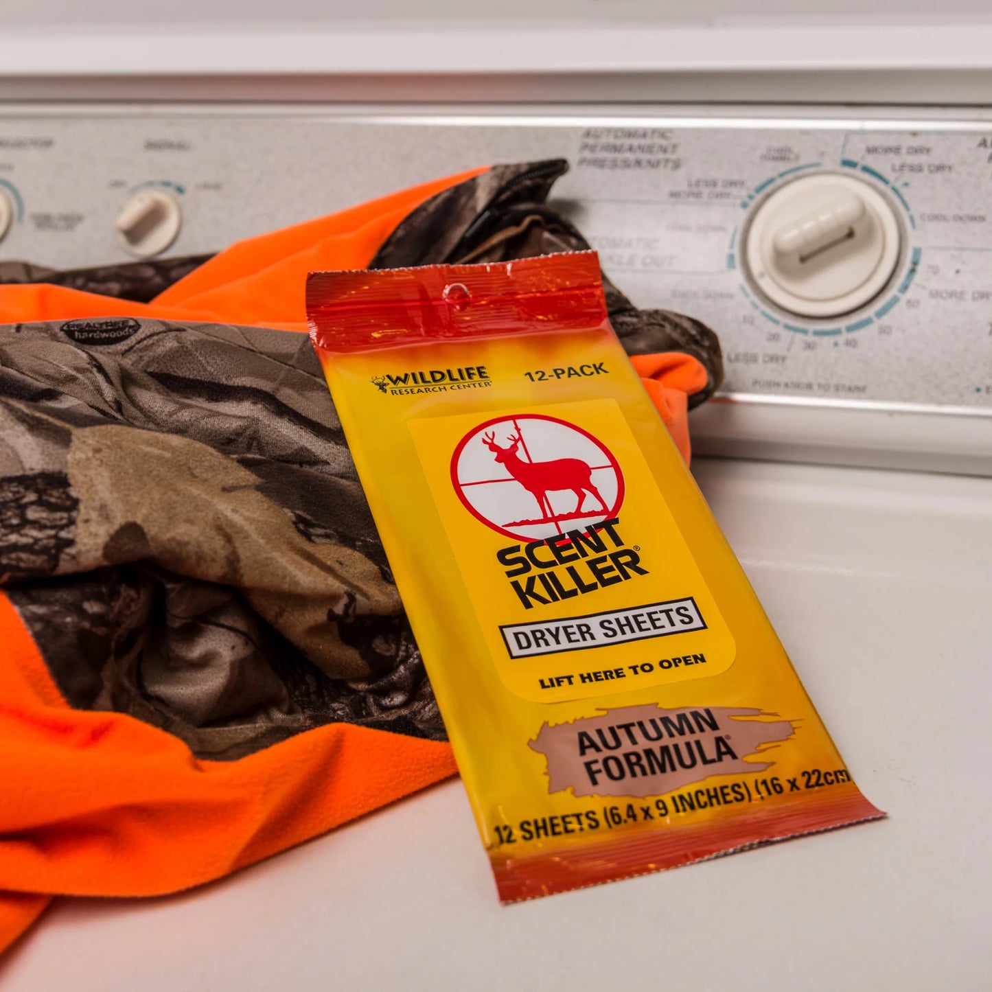 (4 Pack) , Scent Killer Autumn Formula Dryer Sheets, 12 Sheets for Hunting