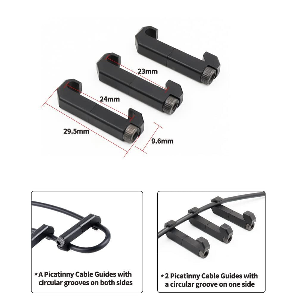 Tactical Light Pressure Switch Picatinny Cable Guides Aluminum 3 Pack for Fl