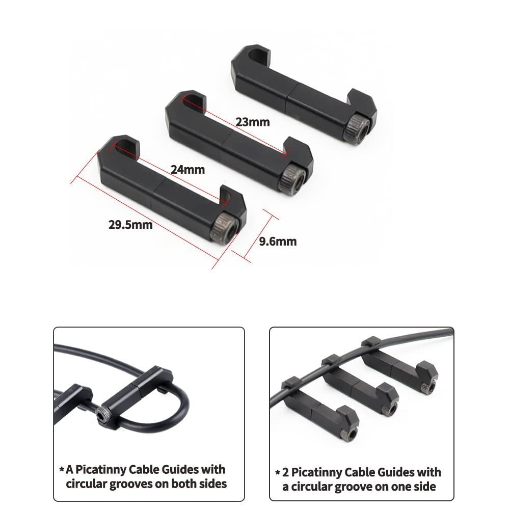 Tactical Light Pressure Switch Picatinny Cable Guides Aluminum 3 Pack for Fl