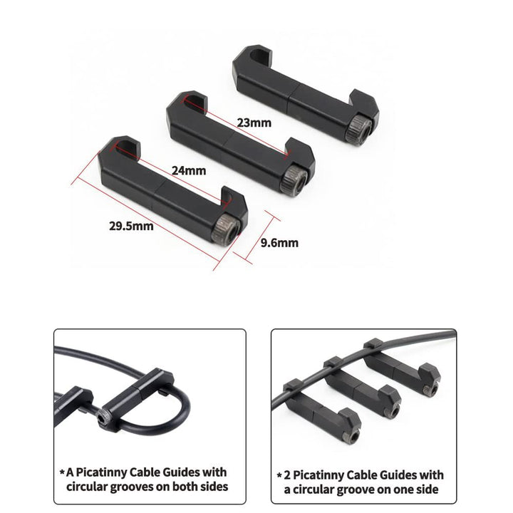 Tactical Light Pressure Switch Picatinny Cable Guides Aluminum 3 Pack for Fl