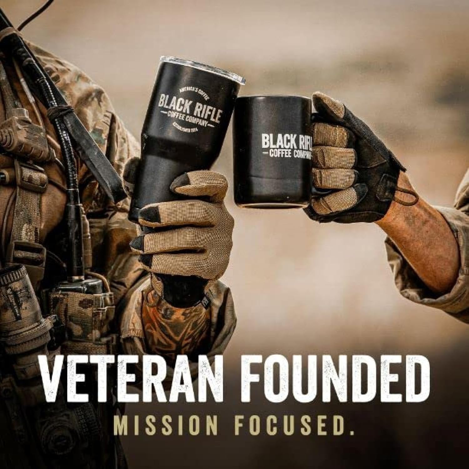 Ground Coffee Light Roast - Roasted Blend Made from Pure Arabica Beans - Colombian & Brazilian Beans - Veteran Founded & American Made (Gunship Roast, 12Oz Bag)