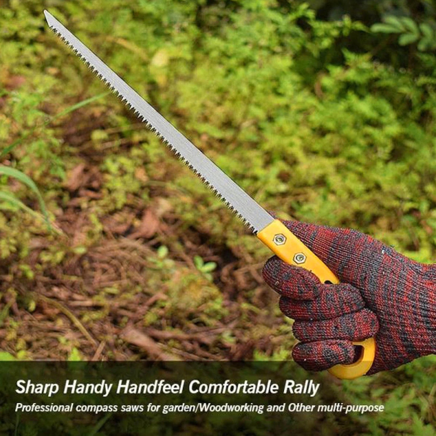 Outdoor Portable Hand Saw Mini Woodworking Saw Garden Wall Panel Saw, Plastic Handle, Fine Toothed Small Wire Tail Saw A