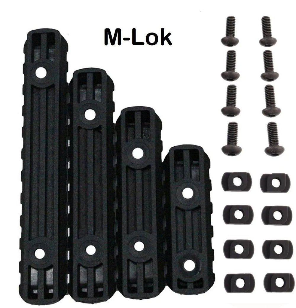 , Black Polymer Rail Sections, Versatile & Lightweight, 4 Set with Camming T-Nuts