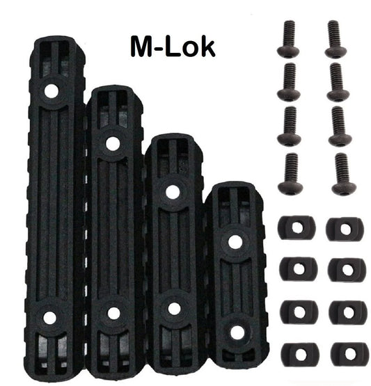 , Black Polymer Rail Sections, Versatile & Lightweight, 4 Set with Camming T-Nuts