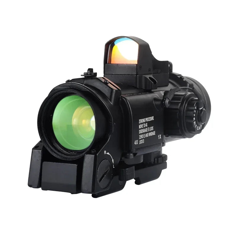 1X-4X Fixed Dual Purpose Scope with Mini Red Dot Scope Red Dot Sight Rifle Scope
