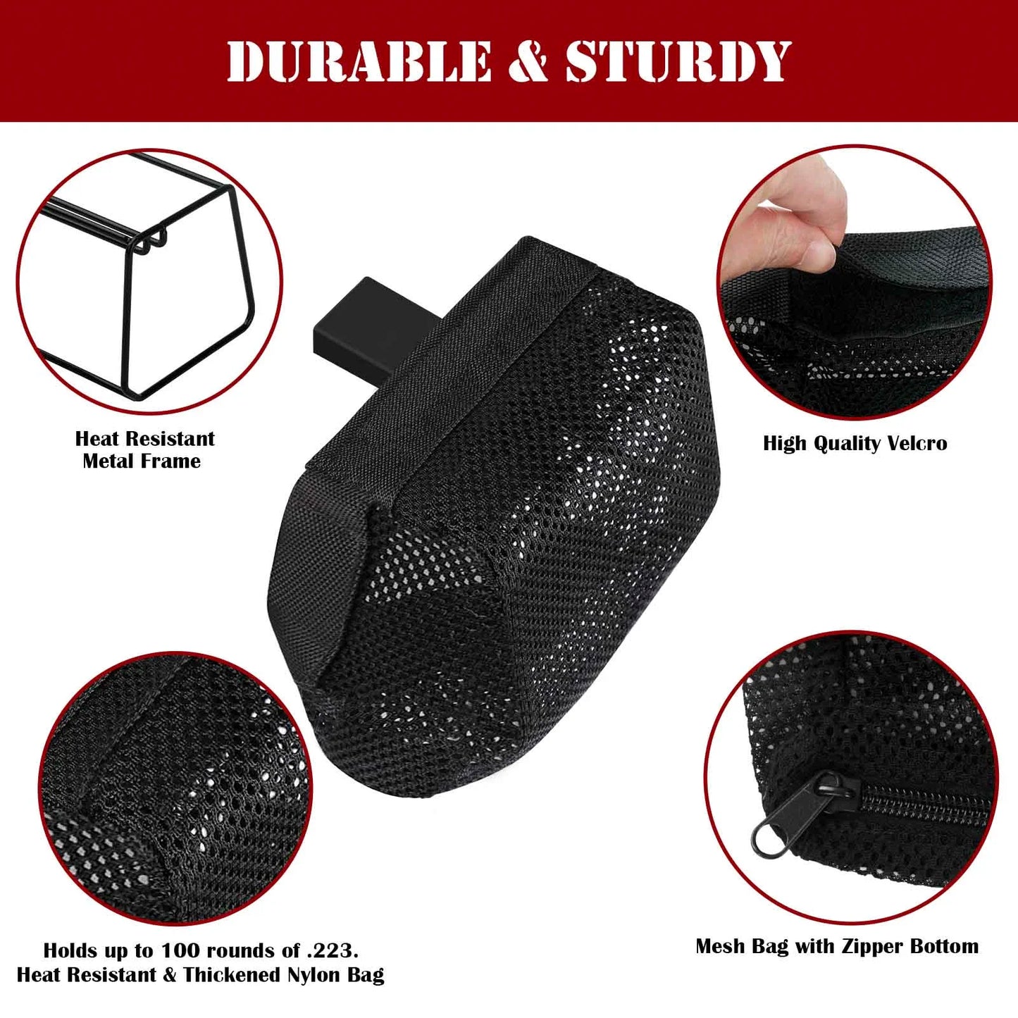 Tactical Quick Release Shell Catcher Cartridge Mesh Detachable Heat Resistant Catcher Meshshell Recycling Bullet Holders